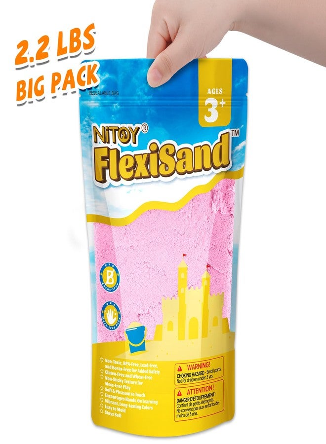 NiToy FlexiSand 2.2Lbs Play Sand, Never Dries Out-Fun for 3 Years and up Kids Bulk Refill for Sensory Sand Box Toys, Ideal for Shaping, Squeezing and Molding(Pink) - Image 4
